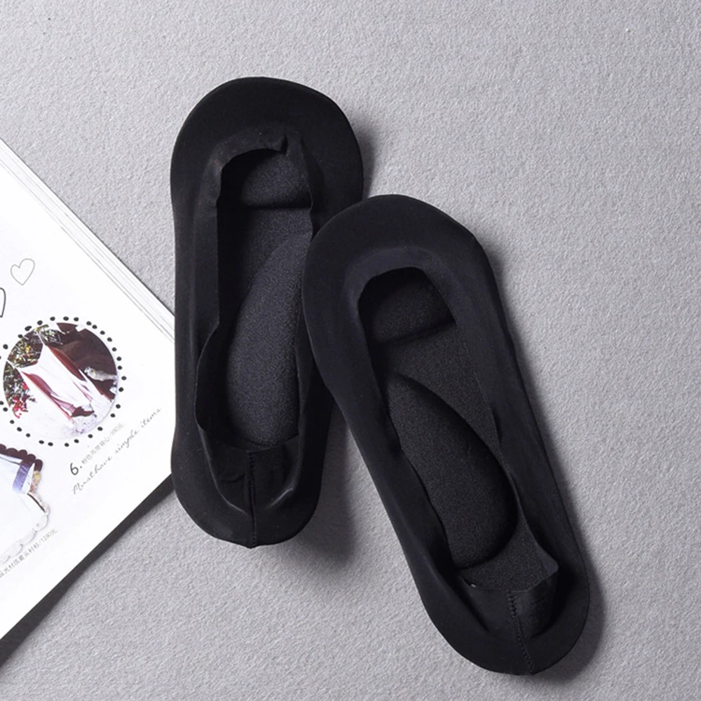 Insoles Women Ice Silk with Gel Pads Foot Massage 3D Socks Invisible Socks Arch Support Sock Slippers