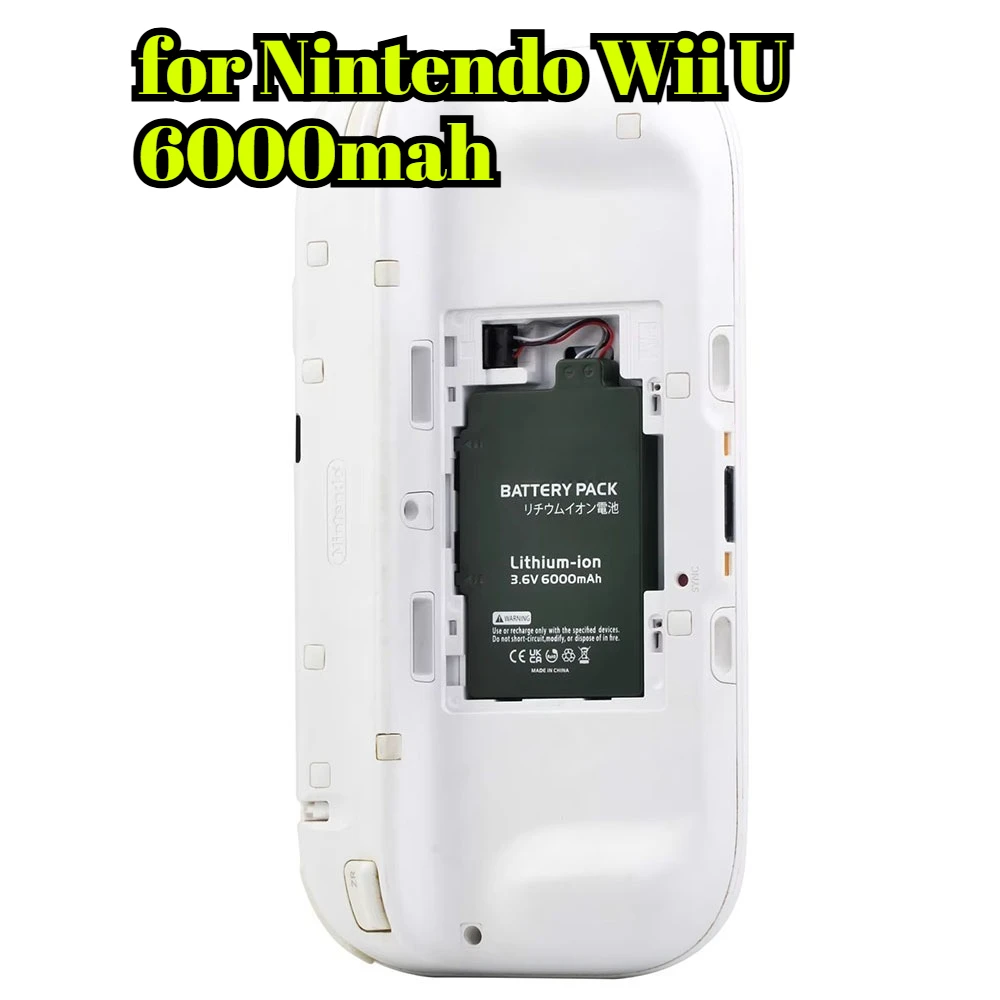 

Аккумулятор большой емкости емкостью 6000 мАч для Nintendo Wii U GamePad WUP-010 WUP-012, сменный аккумулятор с расширенным временем игр