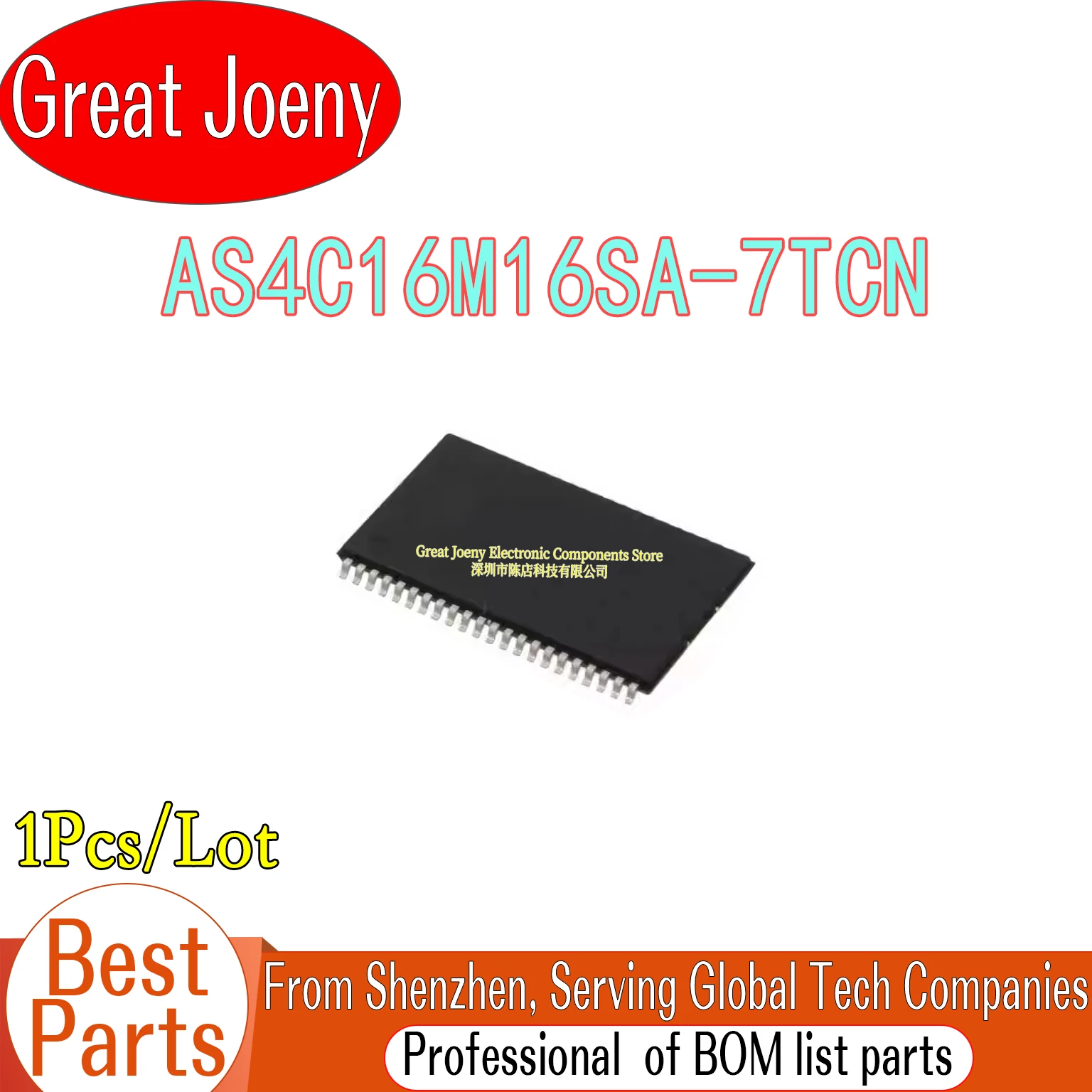 100% New Original AS4C16M16SA AS4C16M16SA-7TCN IC Chipset TSOP-54