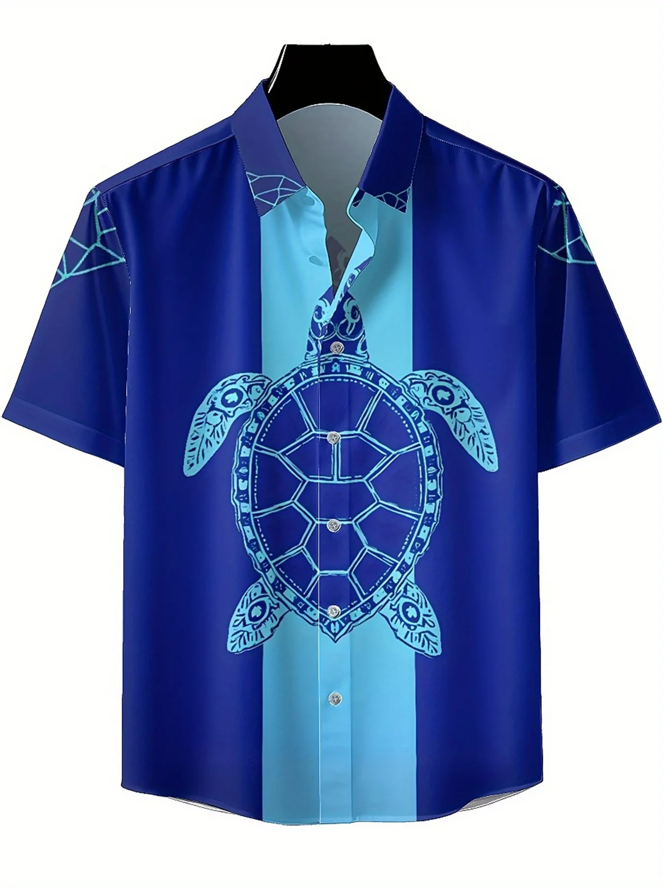 Men's Plus Size Hawaiian Shirts Deep Sea Turtle Tattoo Art Pattern, Unisex Aloha Shirts,New in Summer Tops Tee,streetwear