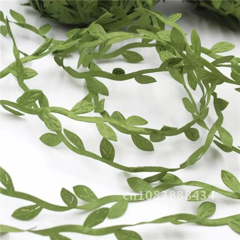 10 Yards Silk Leaf-Shaped Handmake Artificial green Leaves For Wedding Decoration DIY Wreath Gift Scrapbooking Craft Fake Flower