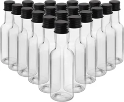 2oz Mini Liquor Bottles  Reusable Plastic 60ml Empty Spirit Bottles with Screw Caps and Liquid Funnel for Easy Pouring 50Pcs