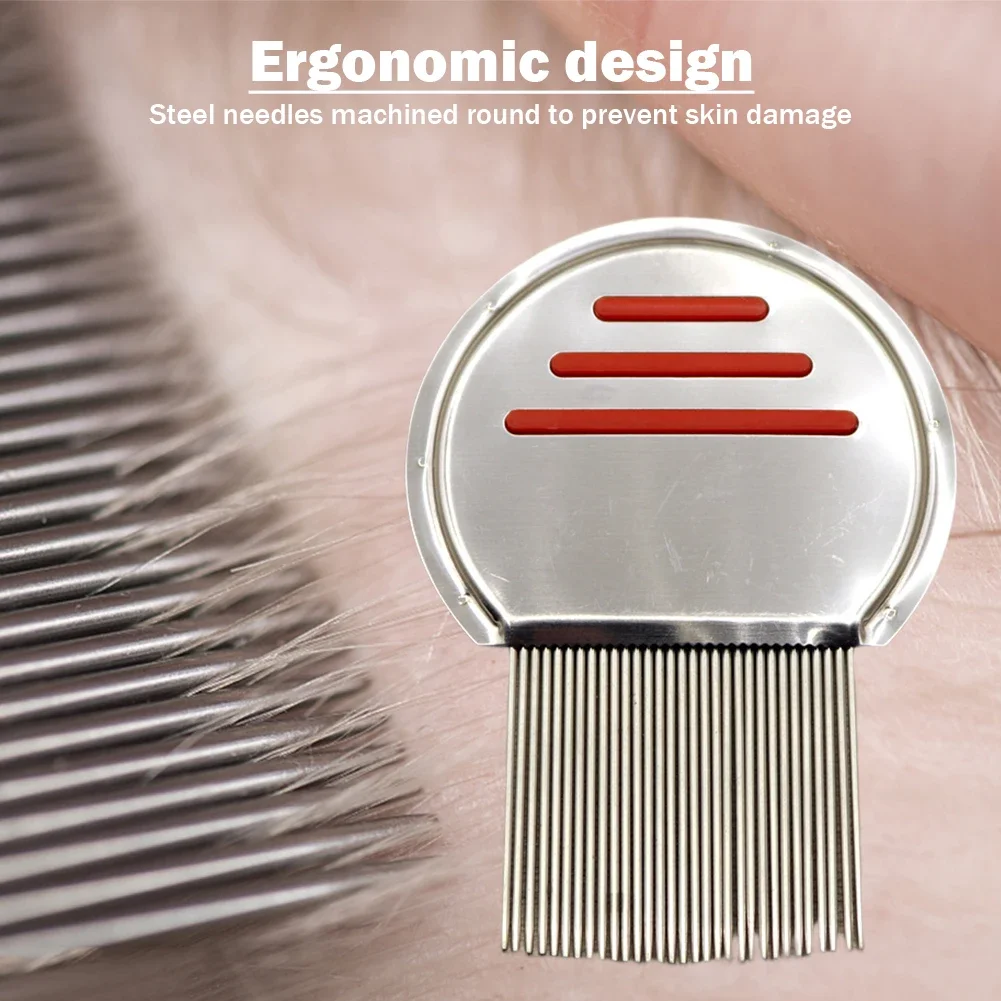 Stainless Steel Nit Free Terminator Comb Removes Eggs and Nits Flea Combs Head Lice Treatment for Kids Adults Pets