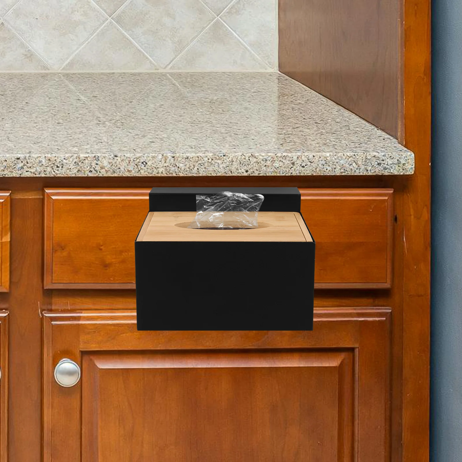 

Gloves Storage Box Disposable Organizer Holder Large Capacity Kitchen Home Supplies Black Metal Rack Storage Solutions Household