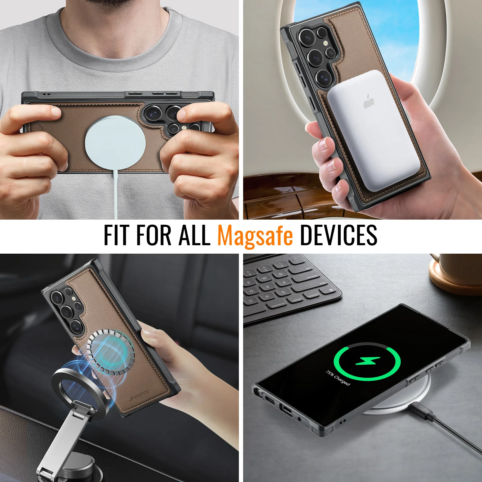 

J06 For Samsung Galaxy S21 S22 S23 S24 S25 s26 Ultra Plus Strong Magnetic Suction Detachable Flip Wallet Phone Case Stand Cover