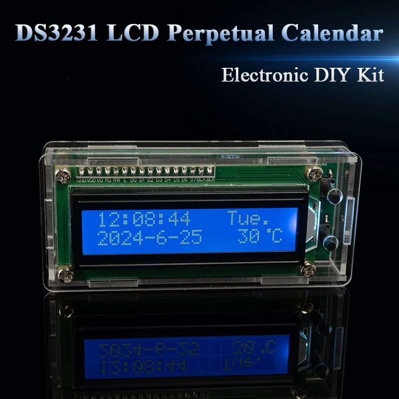 DIY DS3231 LCD Perpetual Calendar Kit Alarm Clock Temperature Display DIY Electronic Soldering Practice