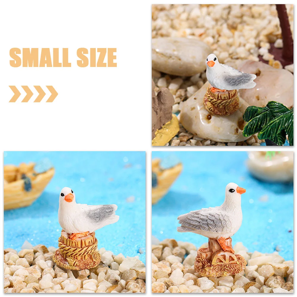 10 Pcs Pigeon Stuffed Animal Seagull Ornaments Coastal Birds Resin Garden Figurine