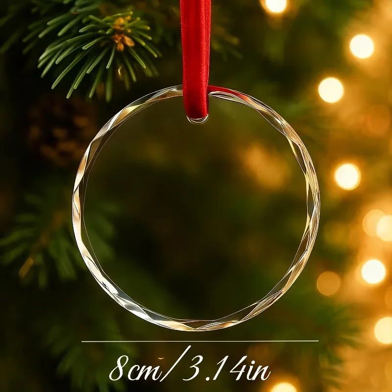 جولة القلب الكريستال والزجاج قلادة شجرة عيد الميلاد زخرفة قلادة عيد الأم صديق كريستال حجر الأطفال التذكاري