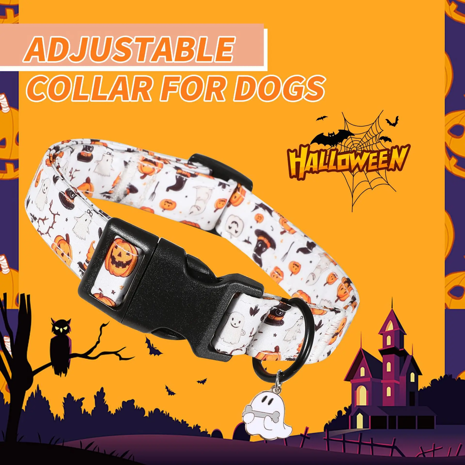 Halloween-Hundehalsbänder: Anti-Biss-Halsabdeckungen und spezielle Halsketten für unterwegs – für große, mittlere und kleine Hunde sowie Katzen – Detail 13