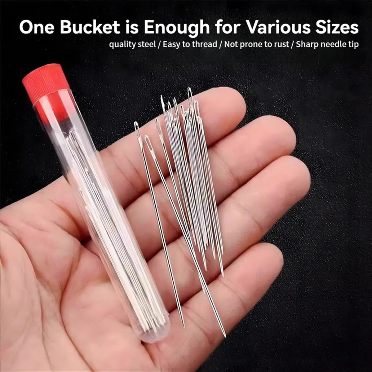 مجموعة أدوات الخياطة ABPP 37 قطعة، أدوات إصلاح يدوية لخيط الإبر، مجموعة أدوات التطريز، تتضمن 25 إبر فولاذية، 5 خيوط