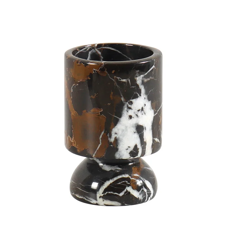 High-end business apartment atmosphere decoration, natural marble vase, Italian art ornament, entrance decoration