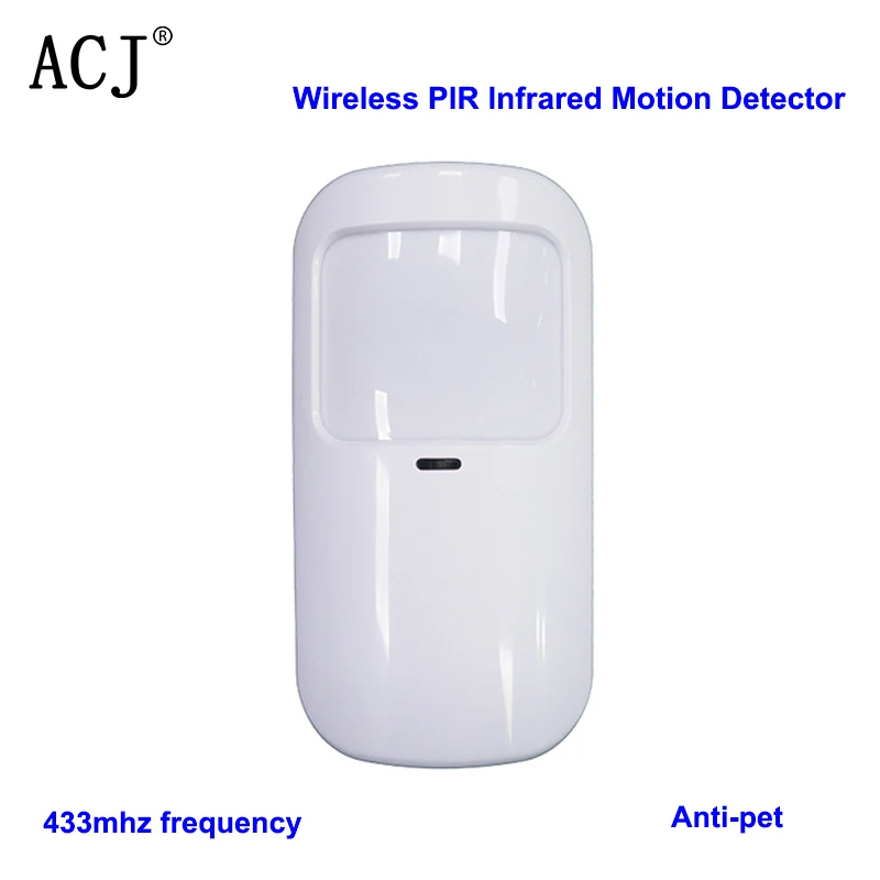 ACJ Wireless 433MHz Anti-pet Infrared Detector PIR Motion Sensor EV1527 Code Suit for Wifi Home Security Alarm PG103,107,H501