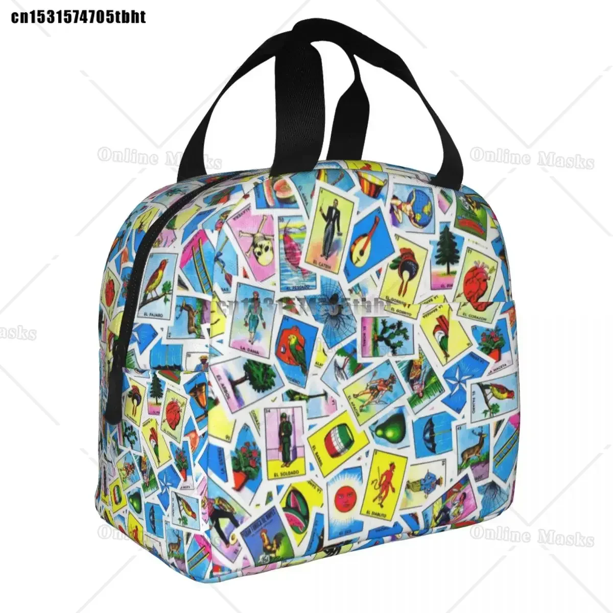 بطاقة لوتريا المكسيكية البنغو اليانصيب صناديق الغداء القابلة لإعادة الاستخدام النساء متعددة الوظائف برودة الحرارية الغذاء معزول حقيبة الغداء العمل