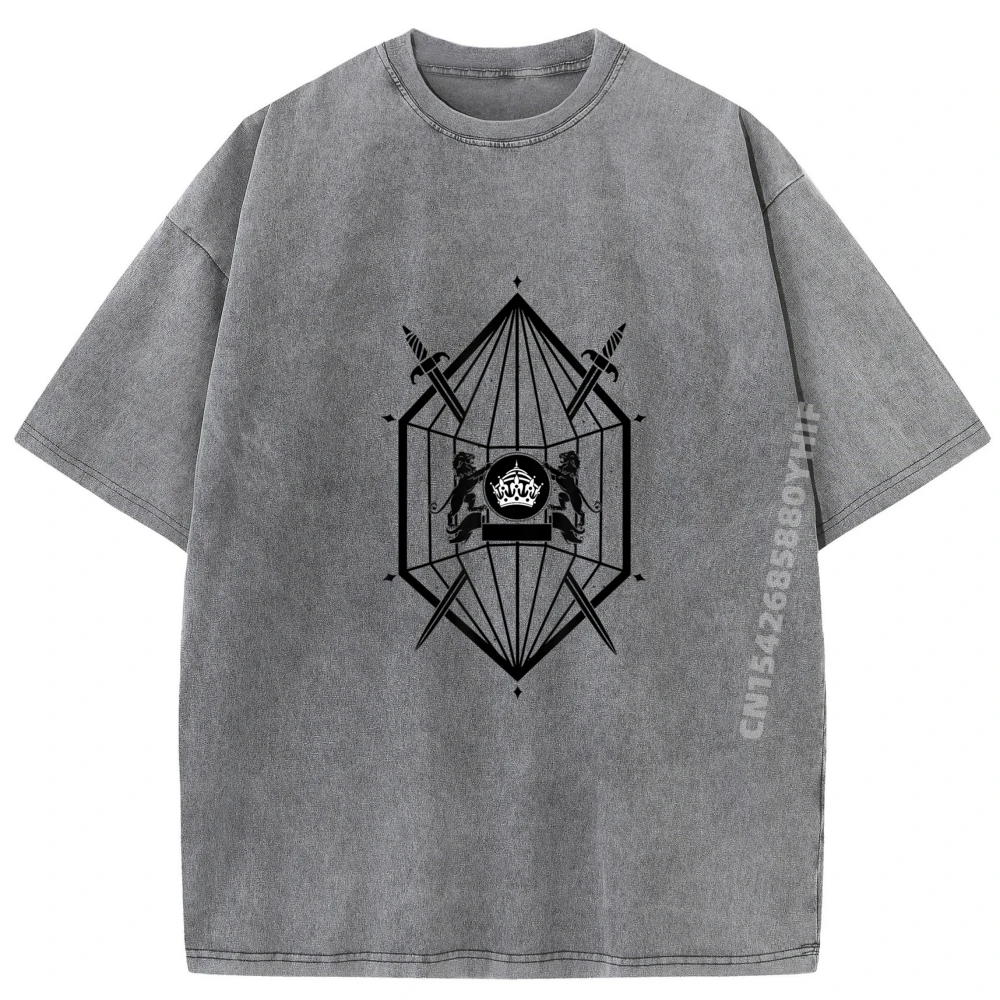 

Crown The Empire Sacred Geometry Gothic Symbols Graphic T Shirts Men Cotton Comfort Washed High Quality T-Shirt
