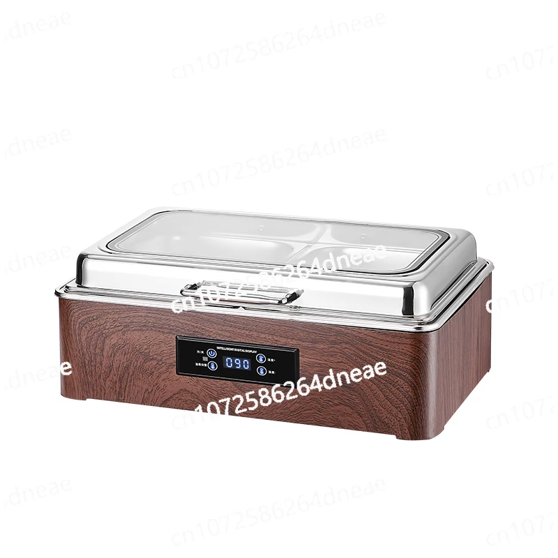 

Wood Grain Stainless Steel Buffet Furnace Hydraulic Visual Buffy Furnace Electric Heating and Insulation Hotel Breakfast Furnace