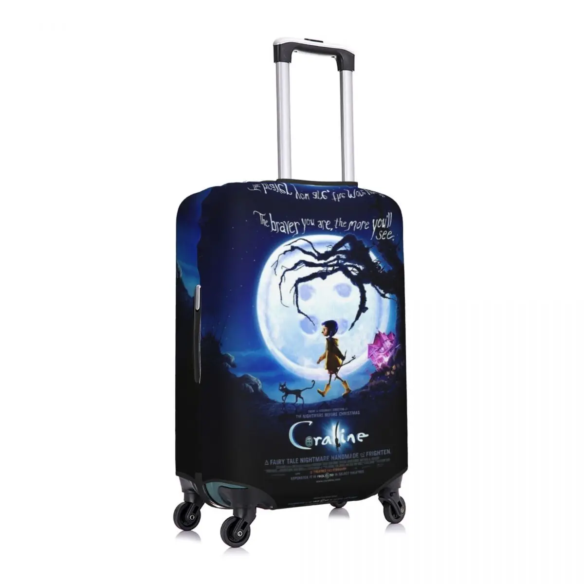 Custom Halloween Horror Film Coraline Bagage Cover Elastische Reiskoffer Beschermhoezen Pak Voor 18-32 Inch