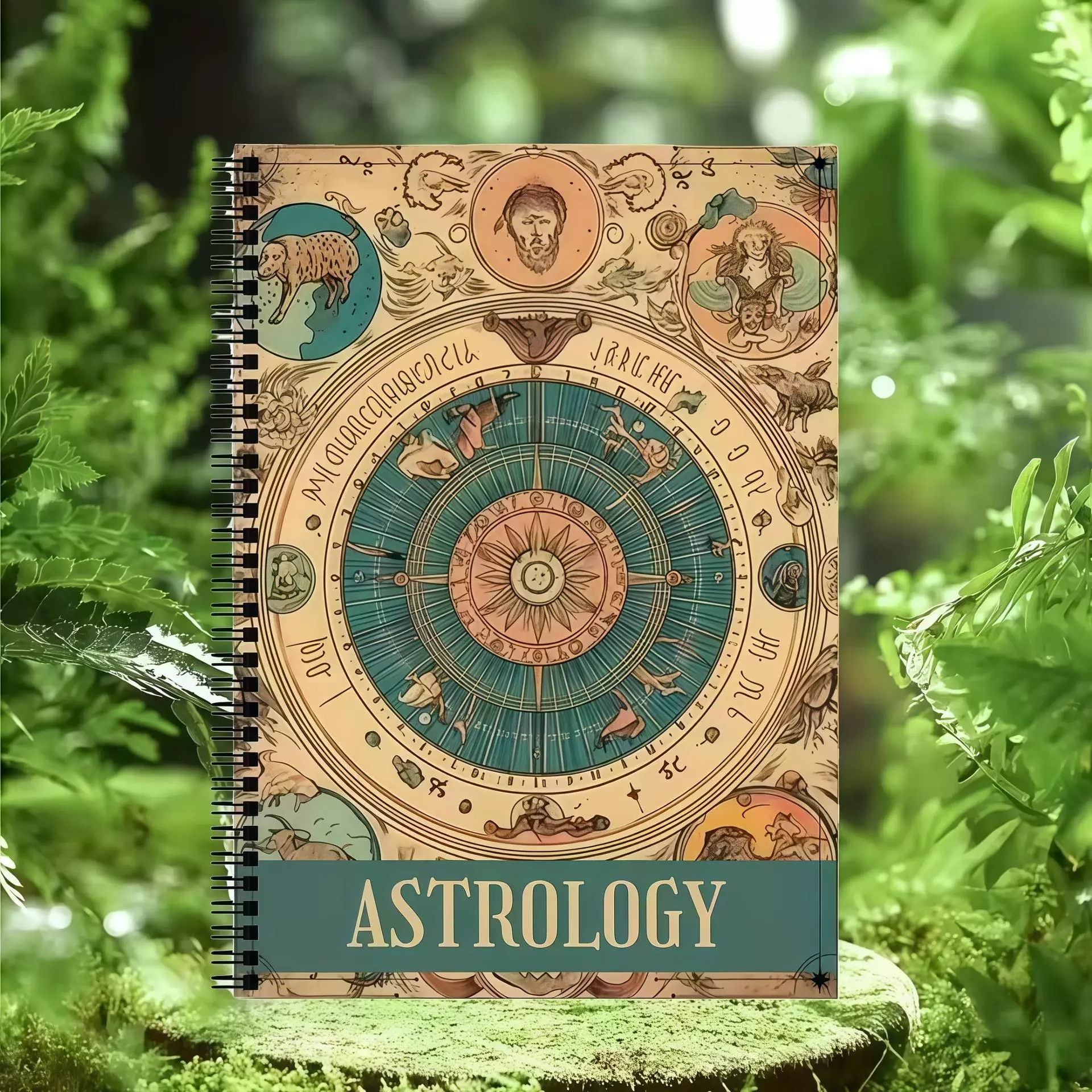 Retro Astrology Spiral Binding Book Constellation symbols, planet interpretation, and astrological diagrams