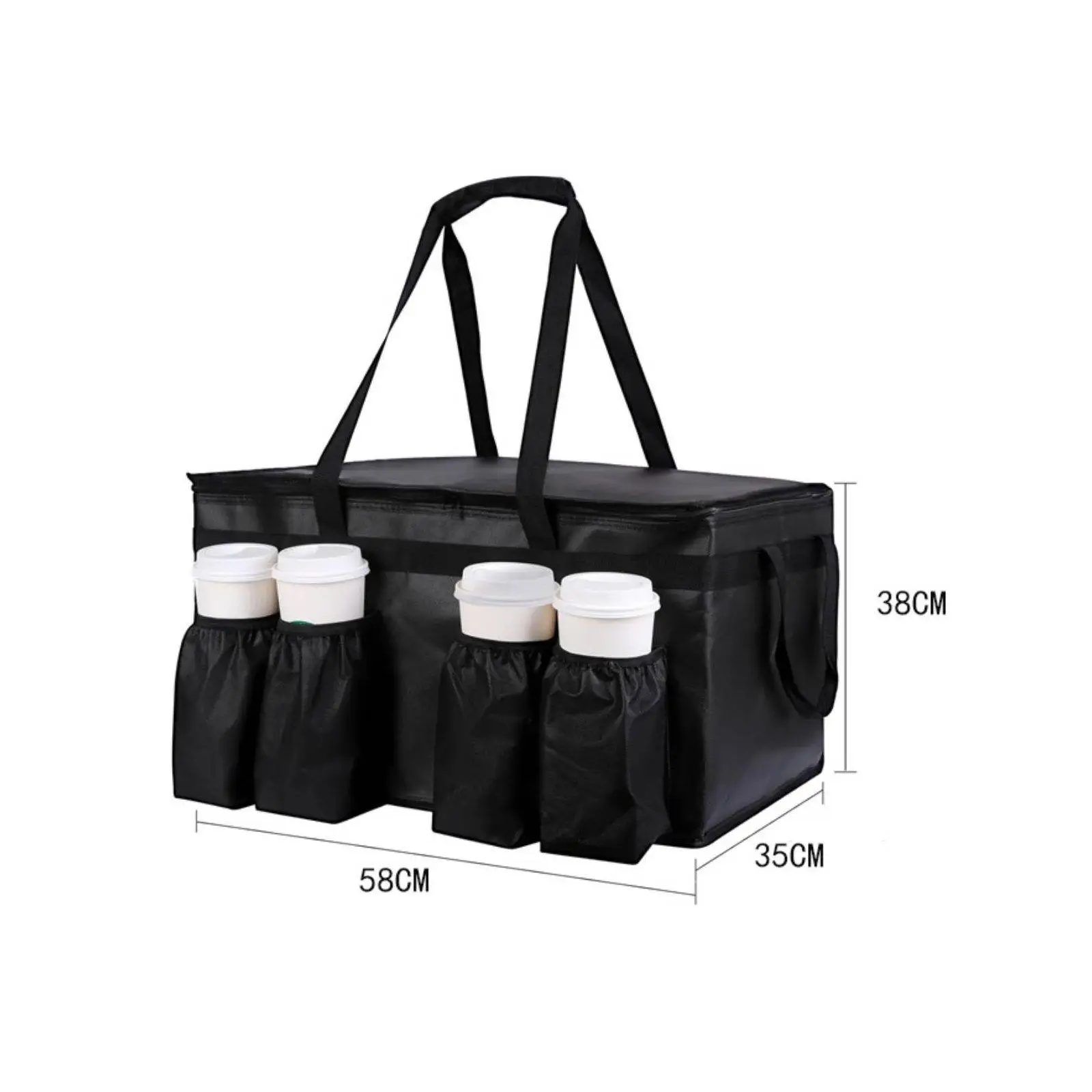 Thermal Picnic Carrier Heavy Duty Insulated Food Container Beverage Cup Holder for Outdoor Catering