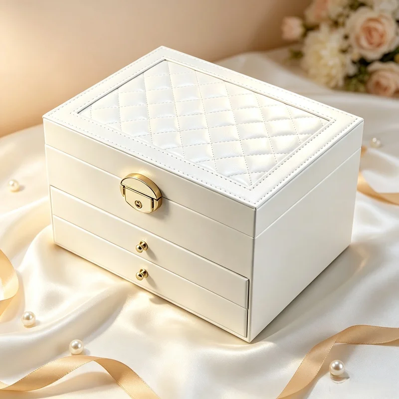 Large-Capacity Multi-Layer Drawer-Type Jewelry Box High-End Organizer for Earring Necklace Ring Storage Display