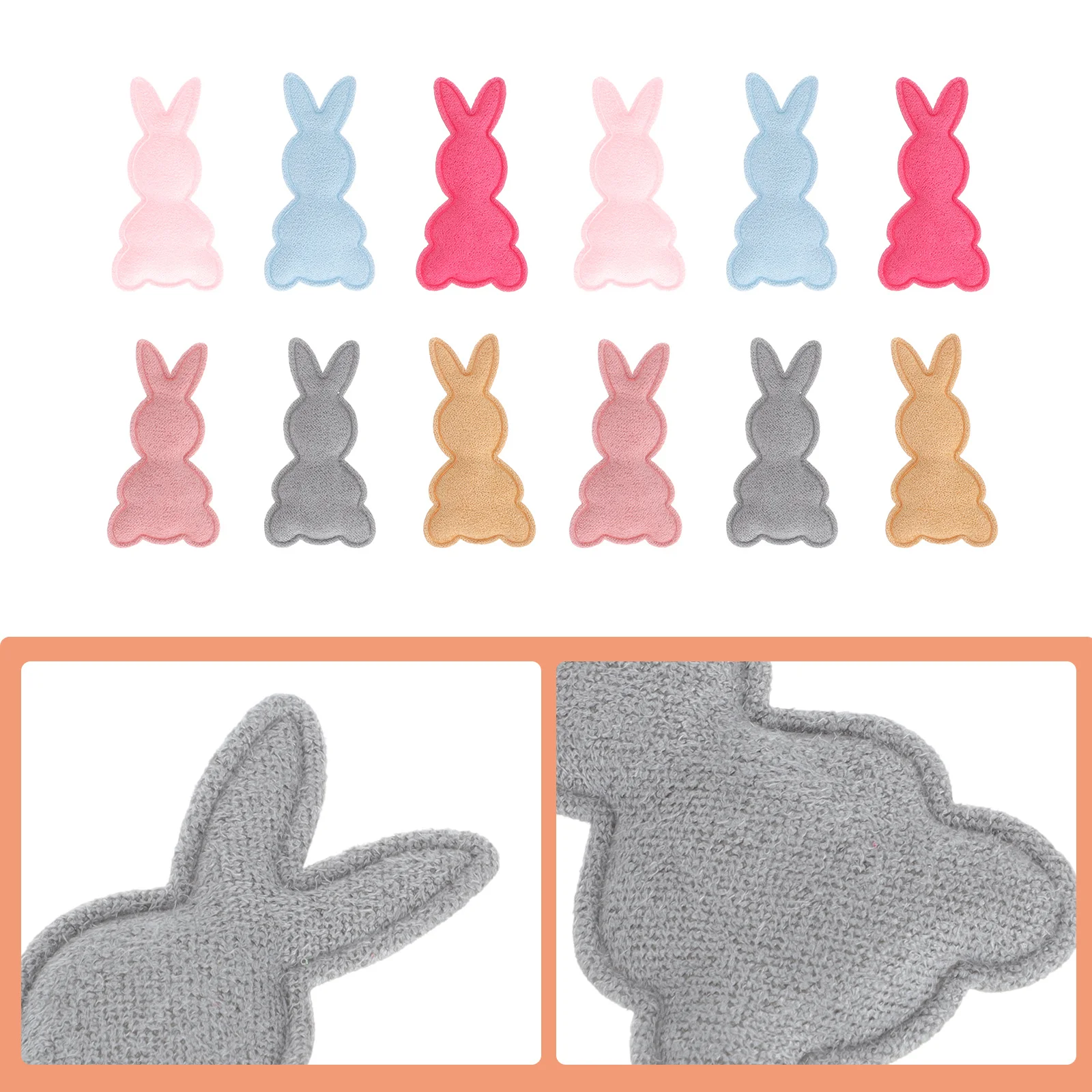 

50Pcs Clothing Sewing Appliques Bunny Shape Iron on Patches for DIY Garment Repair Craft Accessory Decorative Embellishment