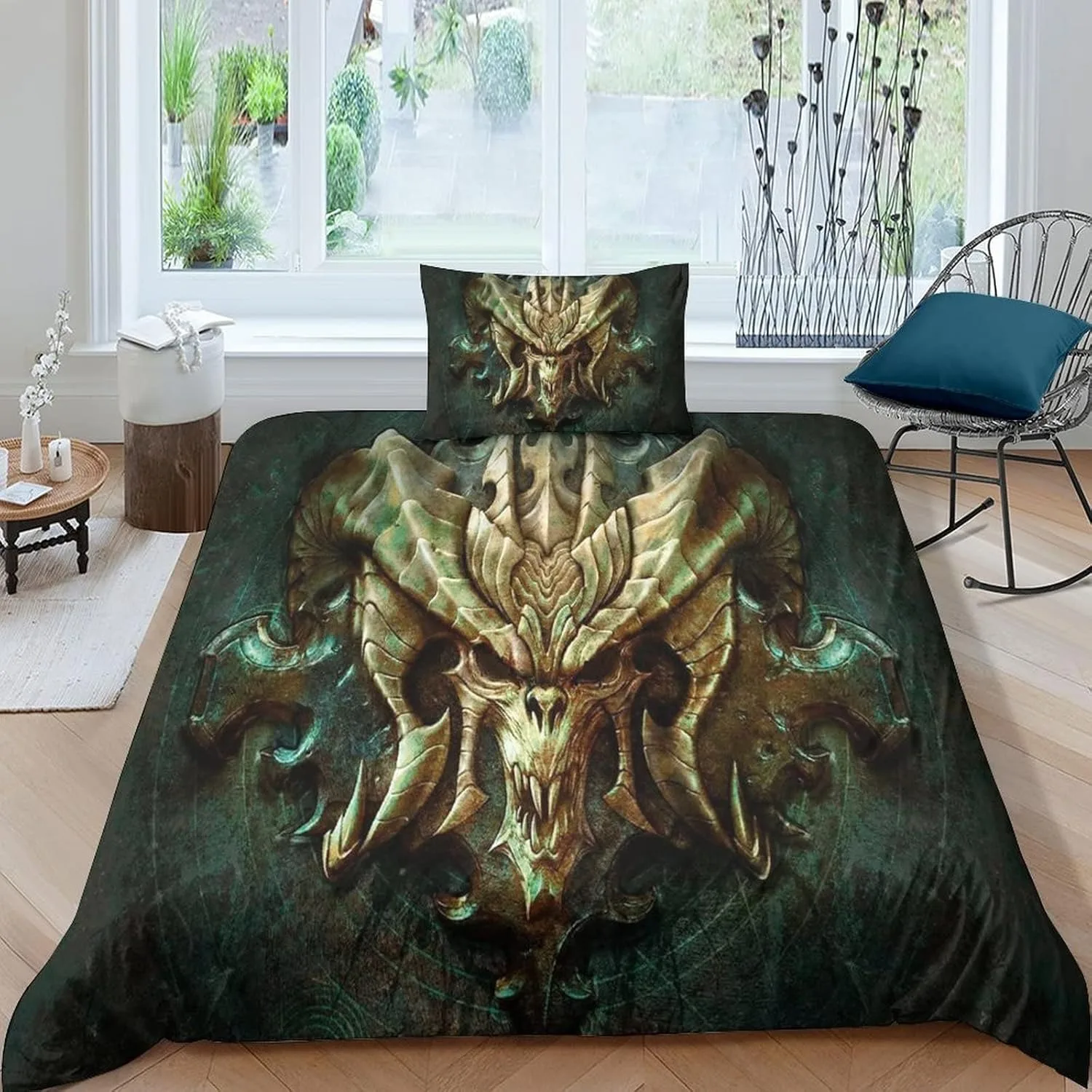 Diablo Bedding Sets Exquisite Bed Supplies Set Immortal Game Duvet Cover Bed Comforter Set Bedding Set Luxury Birthday Gift