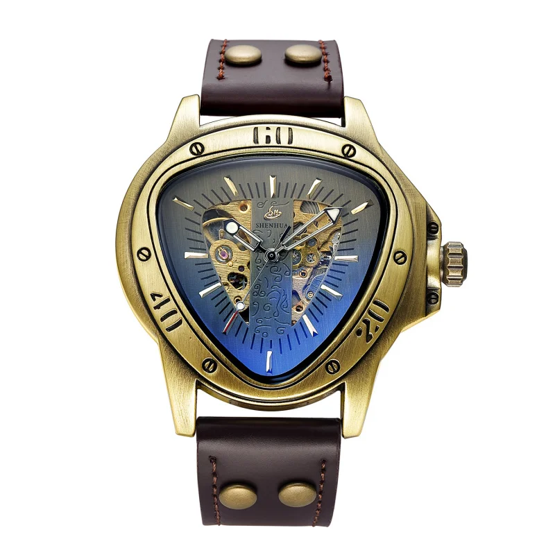 Free Shipping OUTLETSNew Productshenhua Fashion Hollowed-out Triangle European and American Punk Retro Automatic Mechanical Watc