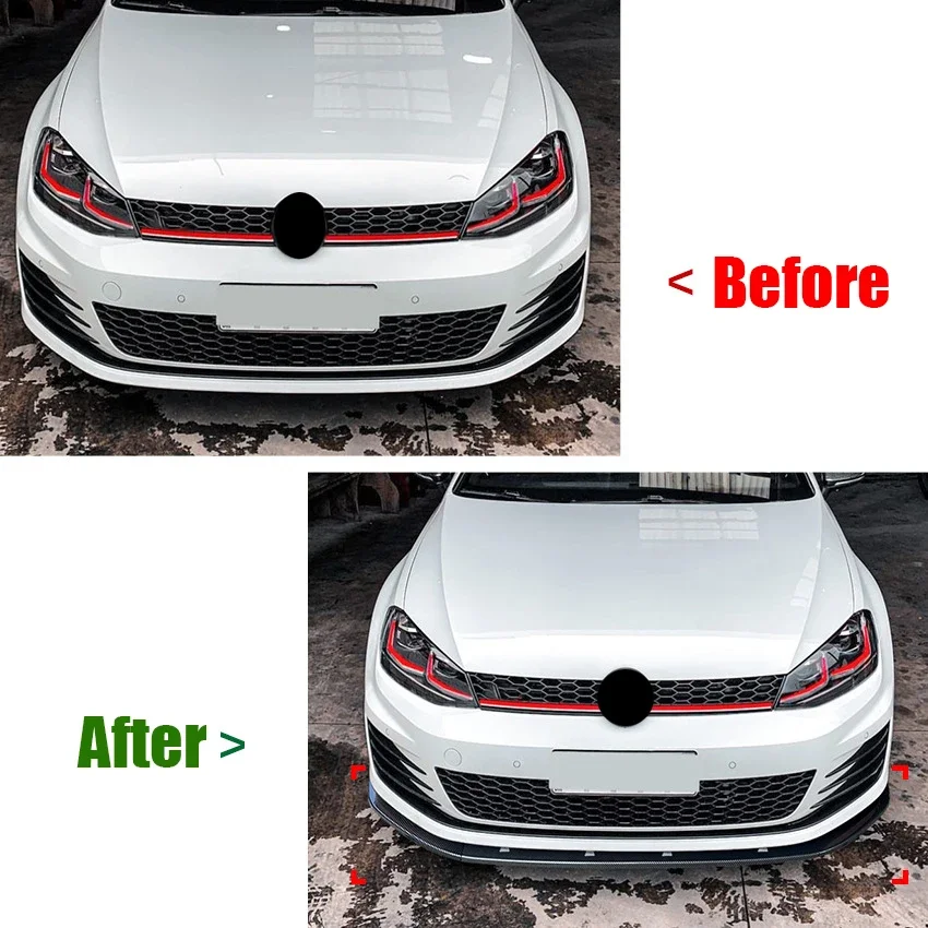 For VW Golf 7 MK7 GTI R Rline 2013-2016 Car Front Bumper Spoiler Lip Lower Guard Plate Splitter Board Blade Diffuser Auto Parts