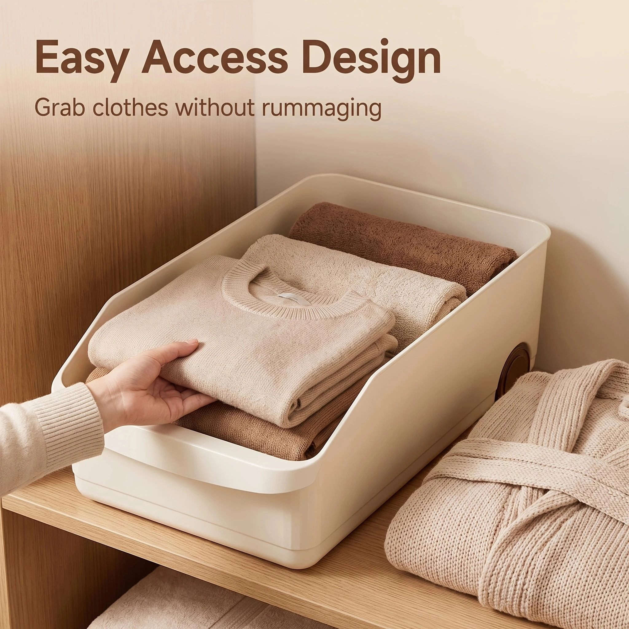 Upgraded Upgraded Closet Organizers And Storage, Open Storage Bins, Drawer Organizers, Closet Organizer Basket With Wheels, 3/4/5 Pack Closet Storage Bins For Bathroom Laundry Room Wardrobe Storage, Space-Saving Clothes Organizer - Aliexpress Deal