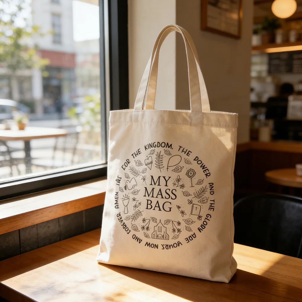 My Mass Bag First Holy Communion Accessories Catholic Canvas Tote Domestic Church Gift Shopping Bag Catholic Children's Supplies view 5