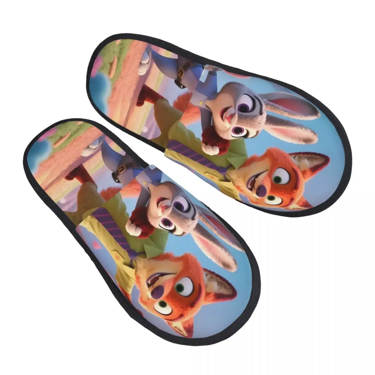 

Женские домашние тапочки с принтом «Зверополис», мягкие теплые пушистые тапочки из пены с эффектом памяти «Джуди и Ник», домашняя уличная обувь