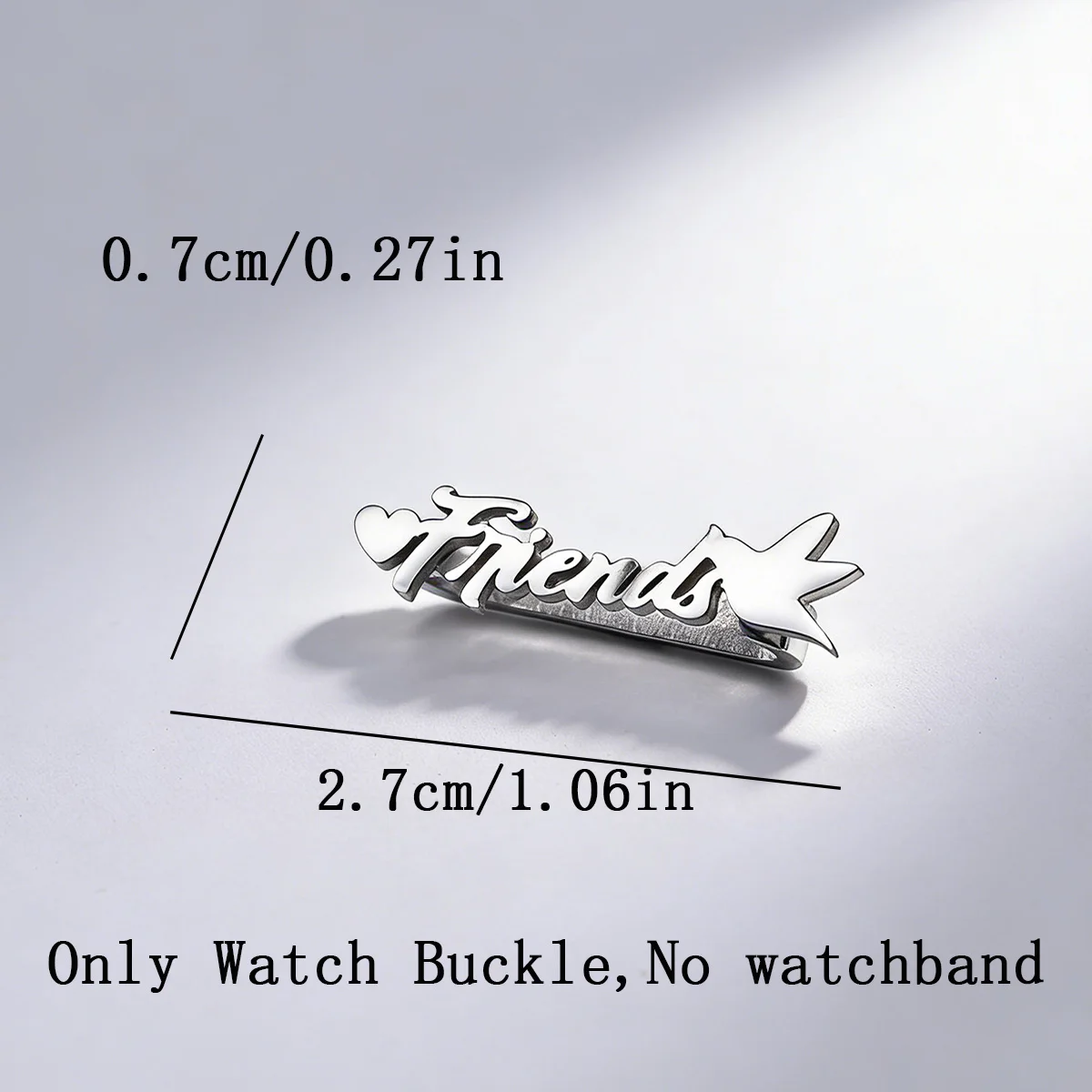 Todorova Peace Dove & Heart Studs, 20mm/22mm Custom Name Stainless Steel Watch Band Charms - view 6