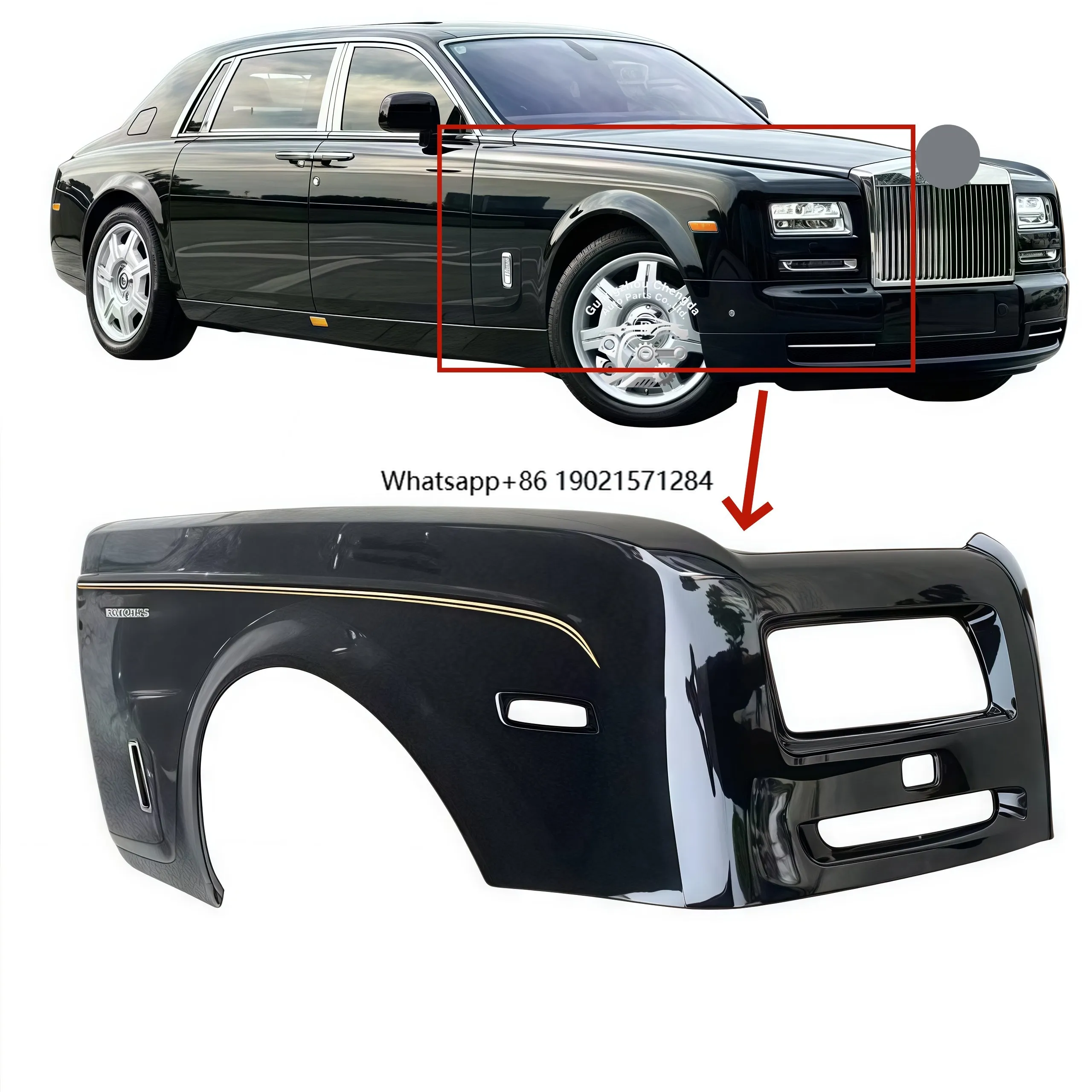 

Оригинальное переднее крыло OEM с боковой панелью юбки — для моделей Rolls-Royce Ghost & Phantom I 2009-2016, левая/правая сторона