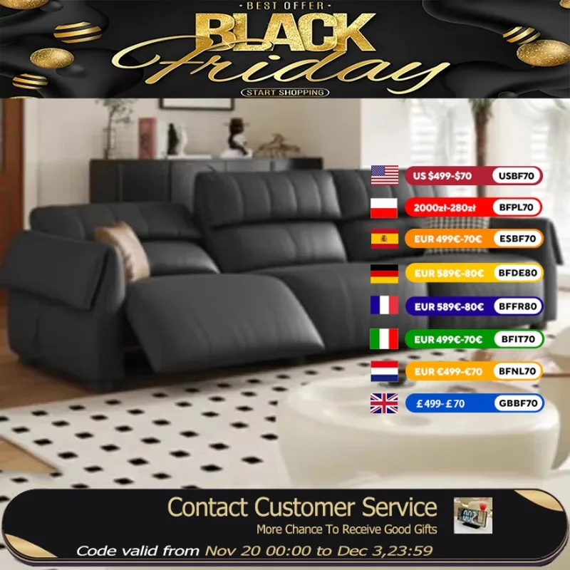 

Black European Living Room Sofas Water Proof Recliner Puffs Living Room Sofas Salon Bedroom Divano Moderno Unique Furniture