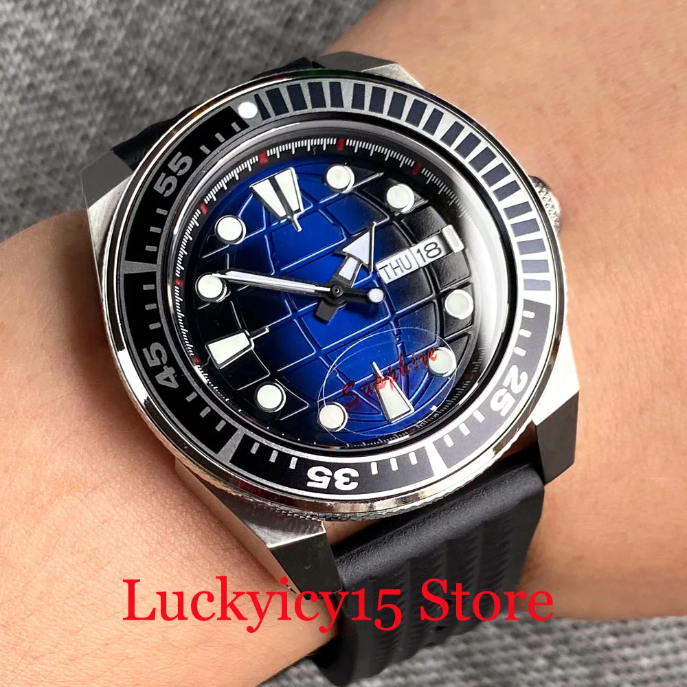 

Tandorio Diver 42MM 200M Waterproof Blue/Red Dial NH36A/NH35A Automatic Movement Men's Wristwatch Date Rubber Band