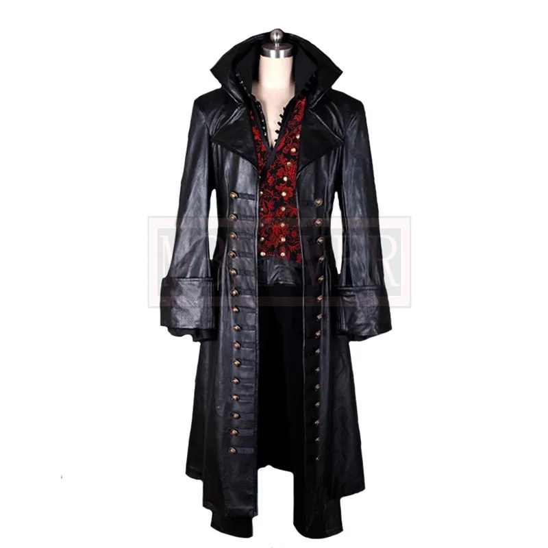 

Once Upon a Time Killian Jones Captain Hook Cosplay Costume Pirate Hook Cosplay Halloween Uniform Outfit Custom Made Any Size
