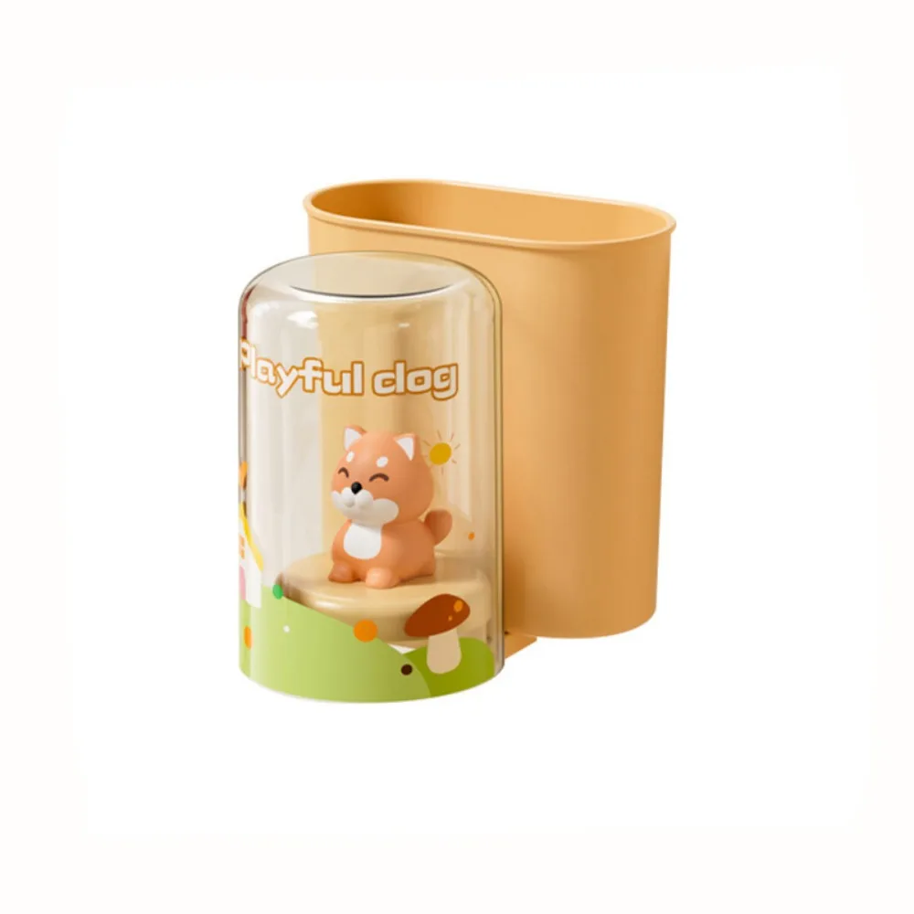 

Plastic Wall Mounted Toothbrush Holder Punch-Free Space Saving Toothpaste Storage Holder Large Capacity Mouthwash Cup Hanger