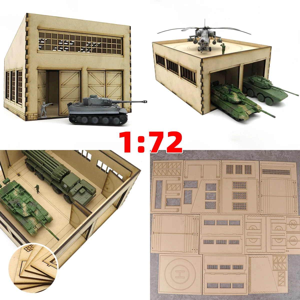 

Архитектурная модель-диорама: склад, ангар, кладовка, зернохранилище, амбар. Набор для сборки масштабной модели 1/72.