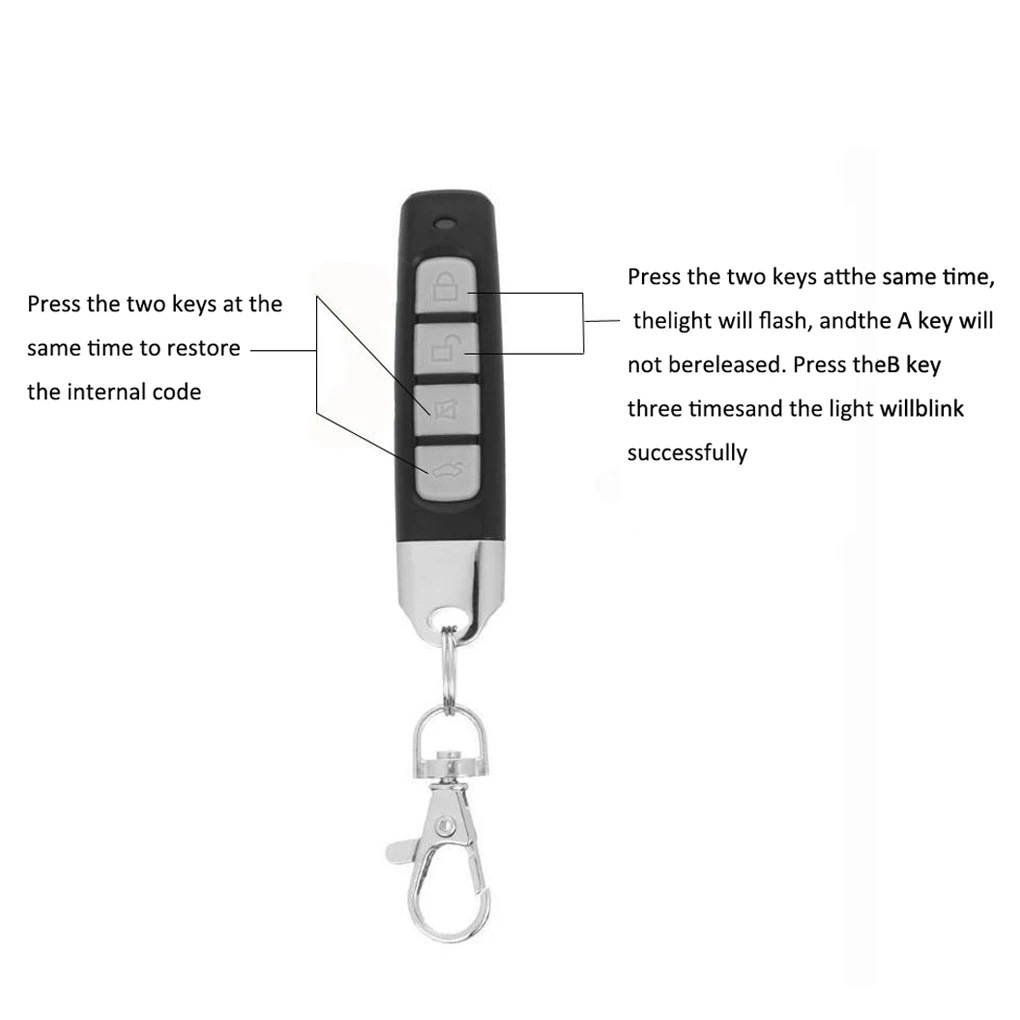 433MHZ Clone Duplicator Key Fixed Learning Code Cloning Key Fob Distance Wireless Remote Controlelectric gate, telescopic door,