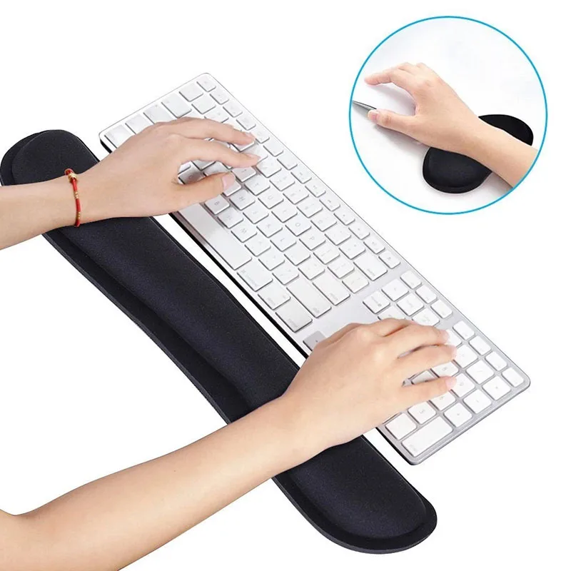 Tastatur-Maus-Handgelenkauflage, Memory-Schaum-Mauspad, rutschfeste, ergonomische Mausmatte für Schreibkräfte, Büro, Zuhause, Computer, Gaming-Tastatur