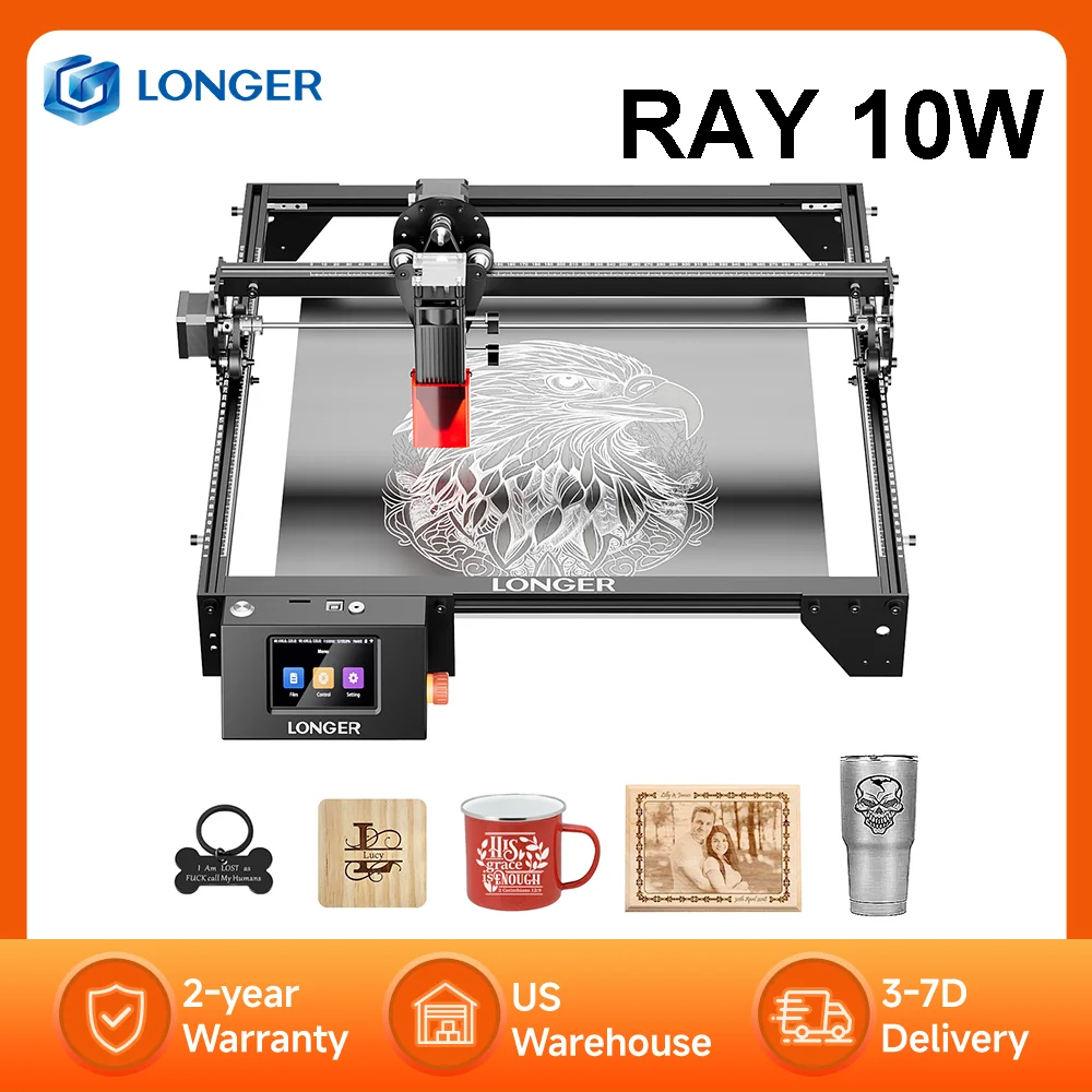 

Лазерный гравер LONGER RAY5 10W с точностью 0.06x0.06мм, сенсорным экраном, автономной гравировкой, 32-битным чипсетом, рабочая область 400x400мм