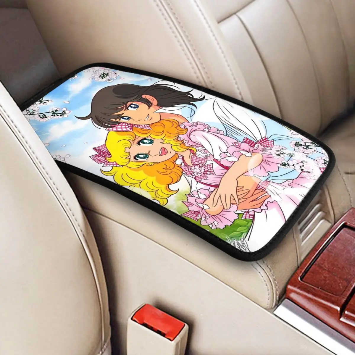 Candy Candy Cartoon Center Console Cover Pad for Cars Auto Accessories Interior Armrest Cover Mat Automobiles Armrest Pad