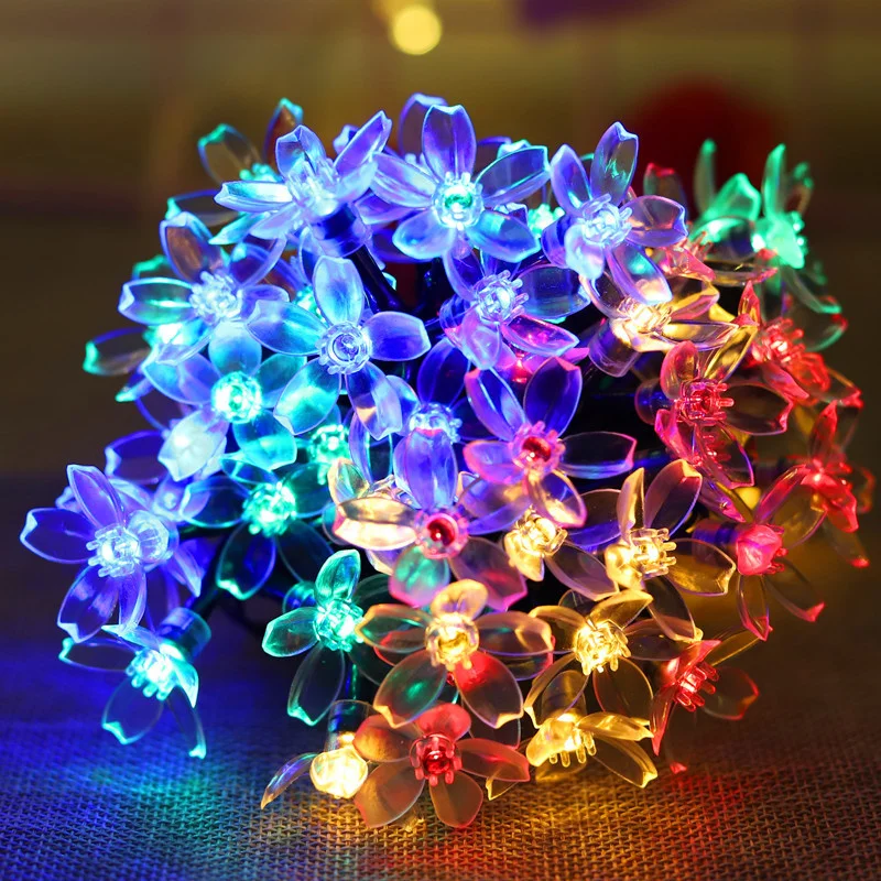 1pc LED Solar Cherry Blossom String Light,Outdoor Waterproof, 12M Festival Courtyard Decoration Atmosphere Light For Lawn Garden