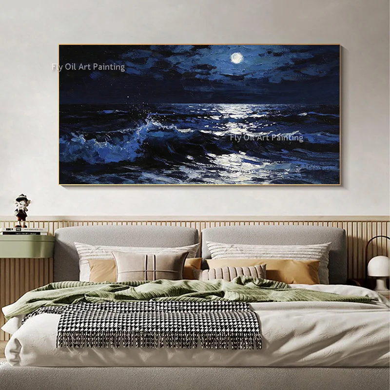 Abstract Light Green And White Fresh Land View Artwork On Canvas Hand Painted Simplism Original Oil Painting For Home Wall Decor