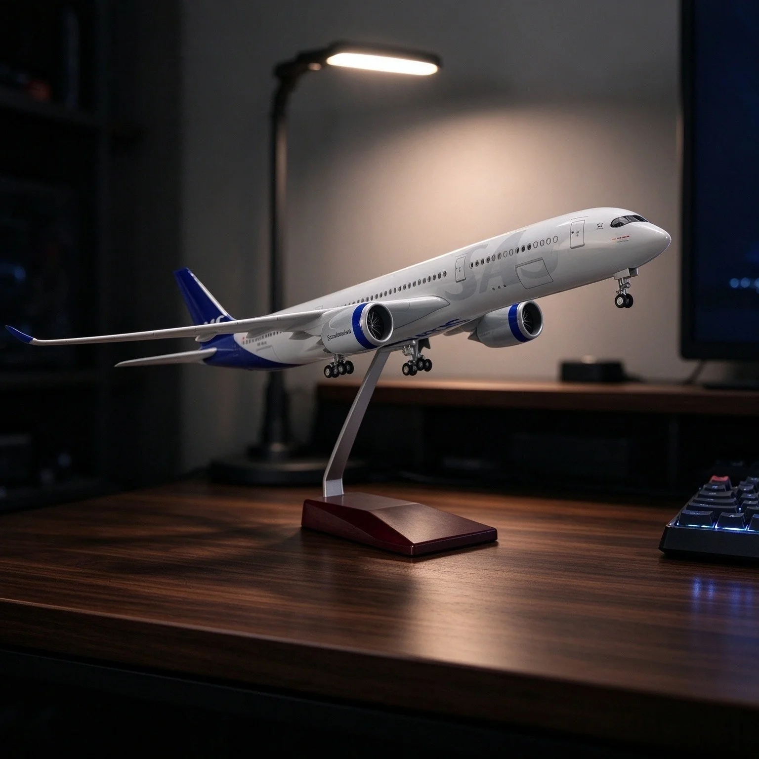 47cm Large Scale SAS A350 Airplane Model Resin Diecast Model Plane With Landing Gear Wheel For Collections Display Gift