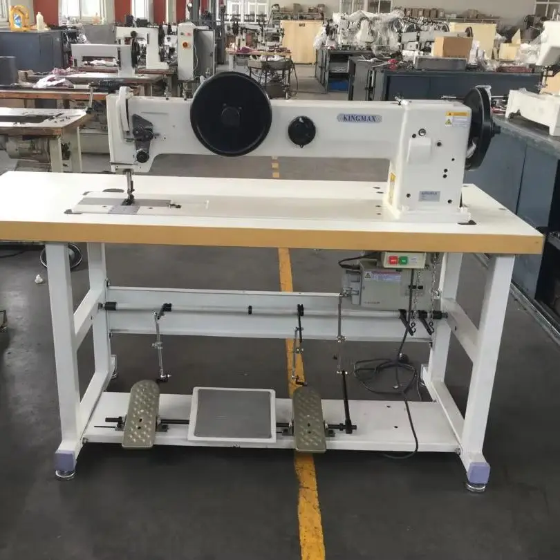 Máquina de coser industrial de brazo largo con doble aguja y triple arrastre GA221-76-273