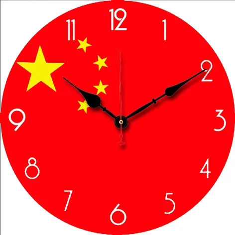 Five-pointed Star Red Custom Large Clock Living Room Home Decor Round Quartz Wall Clock Children Bedroom Wall Decoration