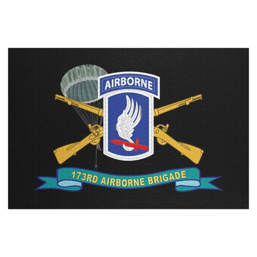 Army - 173rd Airborne Brigade with Jumper - SSI w INF Br - Ribbon X 300 Jigsaw Puzzle Personalised Name Custom Kids Toy Puzzle
