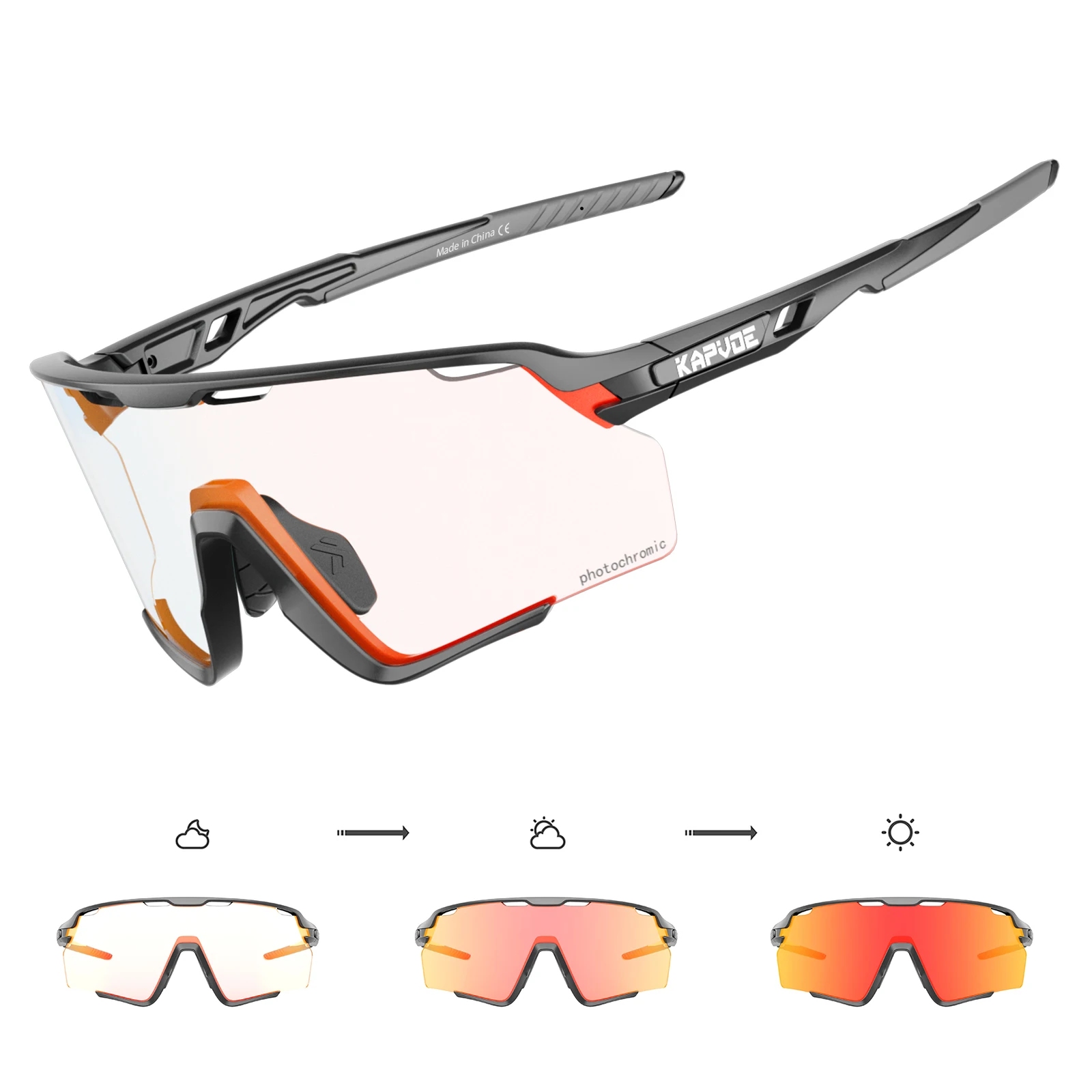 Kapvoe New Photochromic Cycling Glasses Sport Men's Sunglasses for Men Bike Bicycle Woman Outdoor UV400 Bike Goggles Baseball