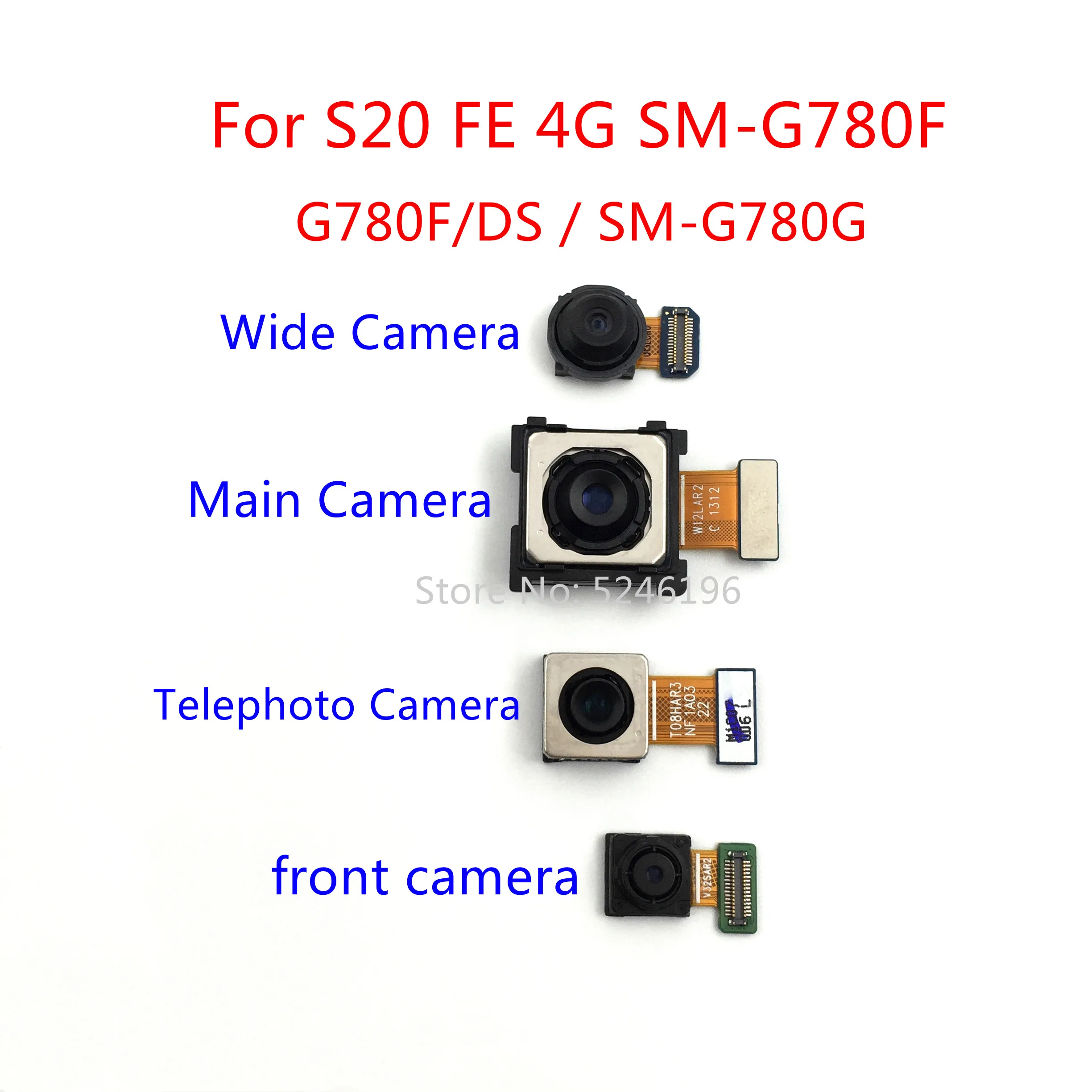 

1 шт. задняя большая основная задняя камера, модуль передней камеры для Samsung Galaxy S20 FE 4G SM-G780F G780F/DS S20FE 4G SM-G780G, запасная часть