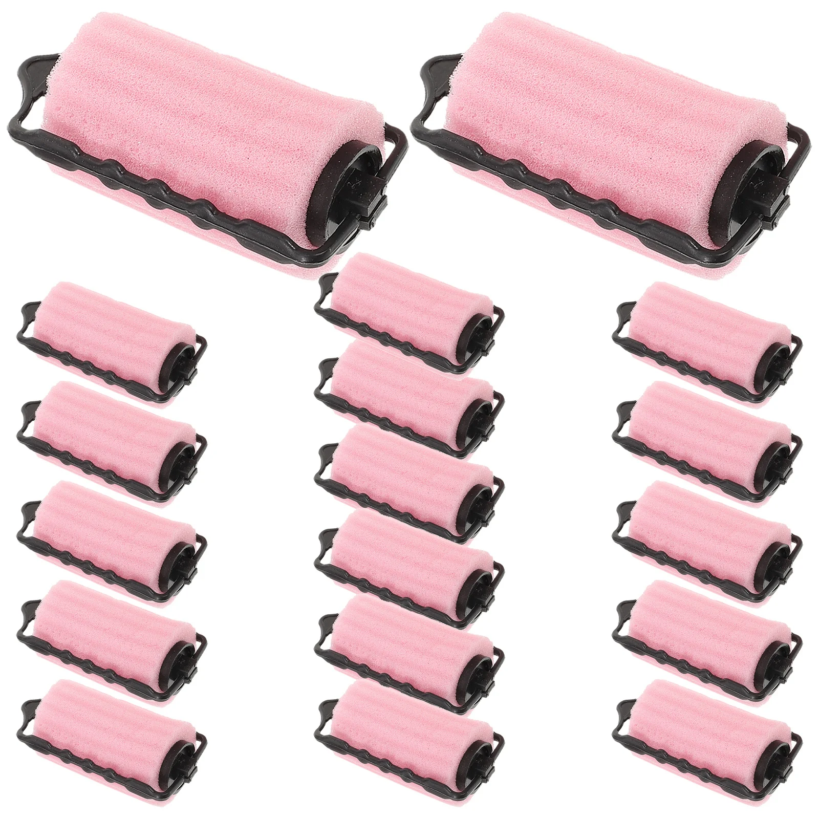 

18Pcs Soft Pink Sponge Hair Rollers No Heat Curlers Sleep Styling Hairdressing Curlers Front Bangs for Women